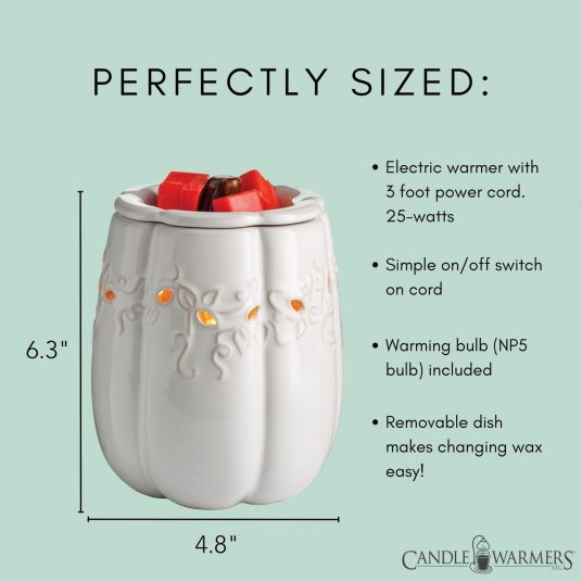 Decorative fall pumpkin warmer – white reactive glaze