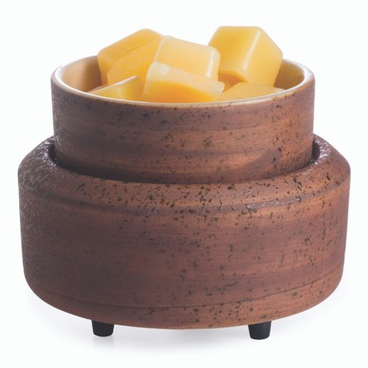 Tuscany-style brown and cork-textured wax warmer