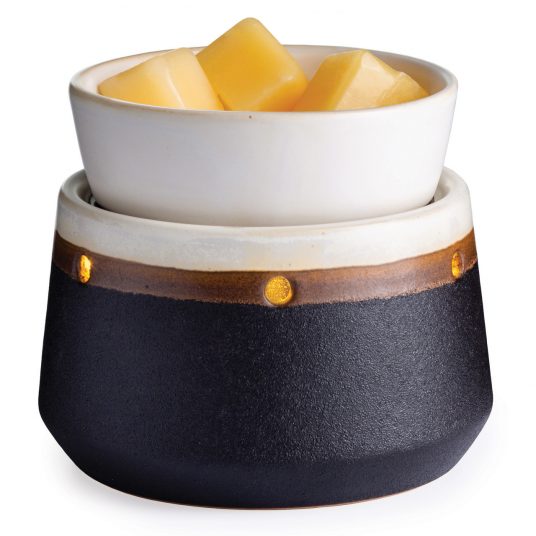 Ironstone textured 2-in-1 wax and candle warmer