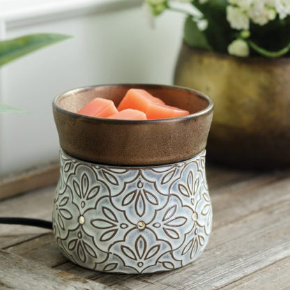 Bronze Floral 2-in-1 Deluxe Wax Warmer (New)