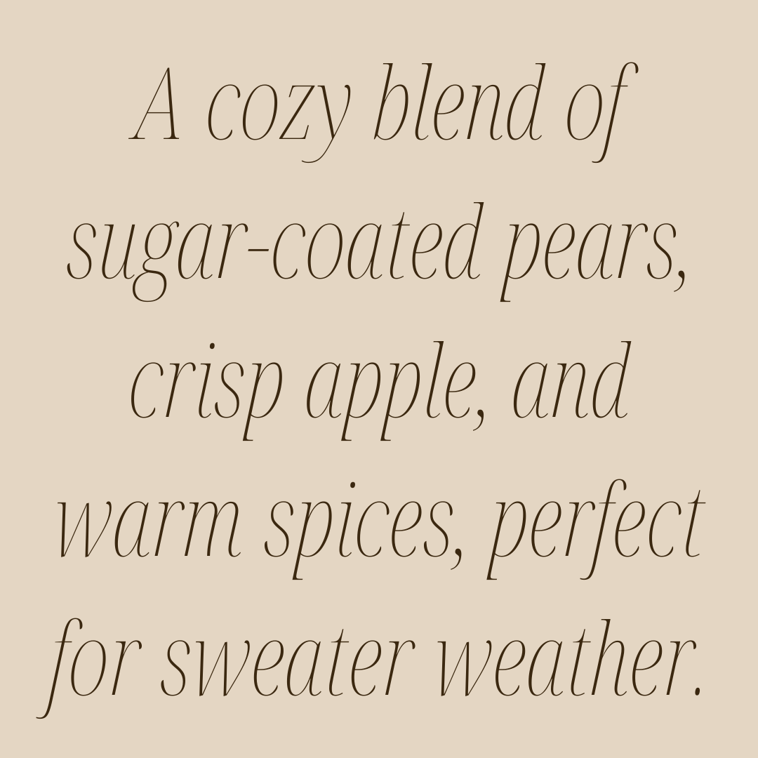 Text description of autumn scent on a beige background