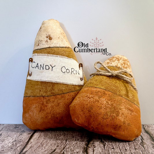 Primitive Candy Corn Set – Handmade Rustic Fall Decor (6.5” & 5”)