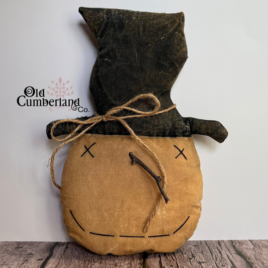 Primitive Snowman Head – Handmade Rustic Christmas Decor 8.5”