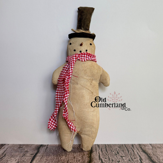 Primitive Snowman “Mr. Frostwick” – Handmade Rustic Christmas Decor 10”